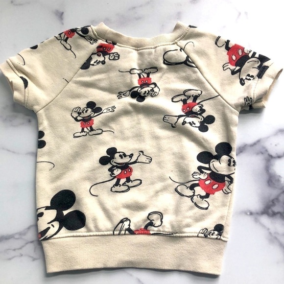 Junk Food X Disney Classic Mickey Mouse Ivory Tee Sweatshirt Unisex Girls 3T - Picture 2 of 7